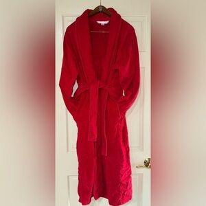 VTG Victoria's Secret Plush Robe Terry Cloth Robe Women Size M/L Red